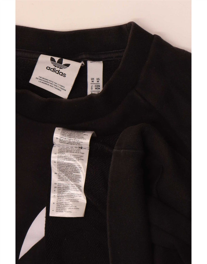 Hanorac grafic pentru bărbați Adidas Jumper mediu din bumbac negru