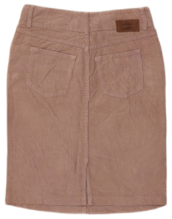 Fusta de velur pentru femei Cerruti 1881 IT 40 Small W29 Bumbac roz