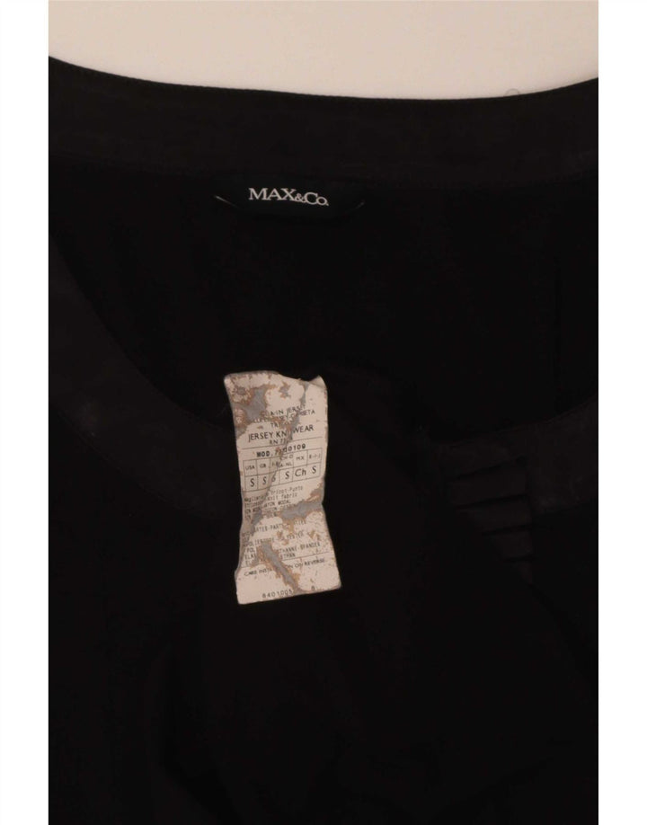 Max & Co. Top pentru femei cu volan în față mâneci 3/4 UK 8 Poliester negru mic