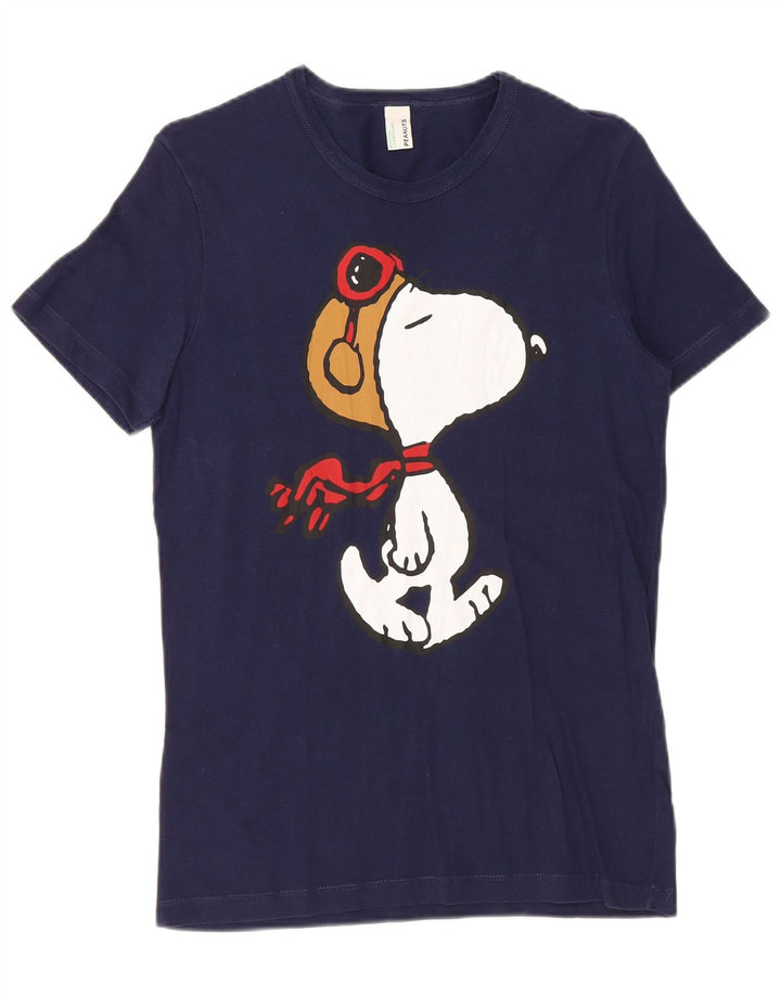 Tricou grafic BENETTON Peanuts pentru femei Top UK 10 mic Bumbac bleumarin