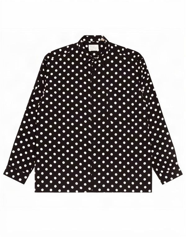 Cămașă Vintage pentru bărbați XL Negru Viscoză cu buline