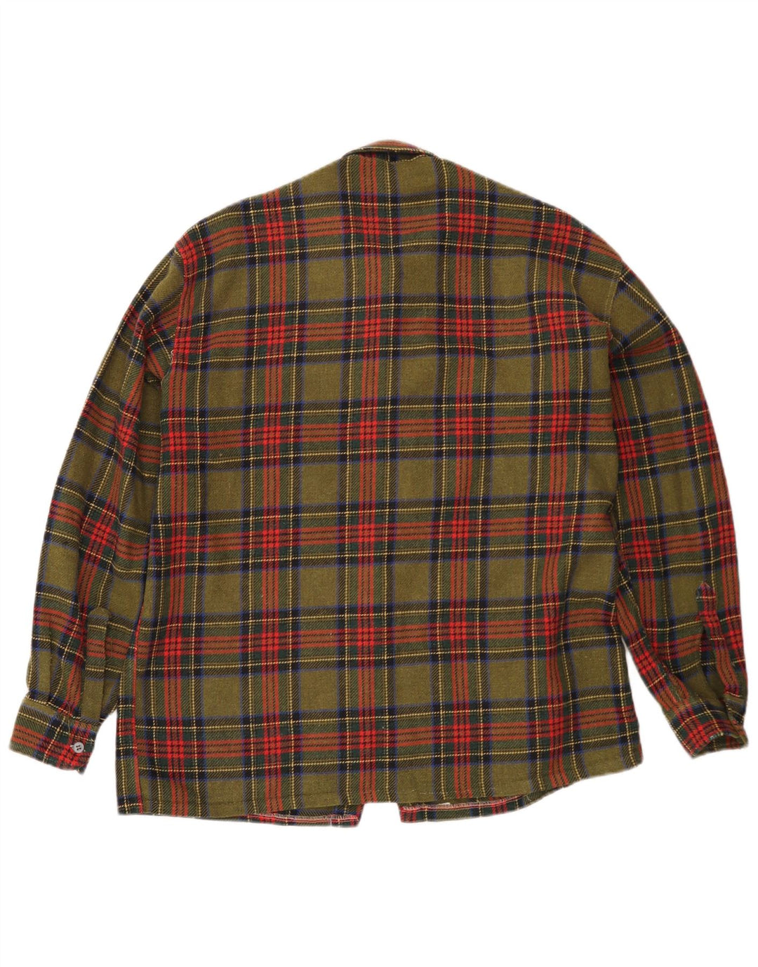 Cămașă de flanel vintage pentru bărbați, carouri medii kaki