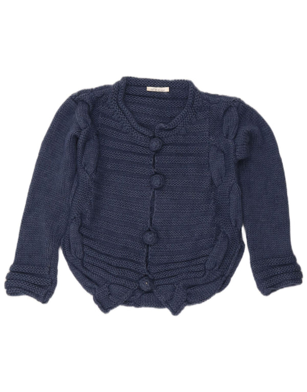 Pulover Cardigan Vintage pentru Damă UK 14 Medium Bleumarin Mohair