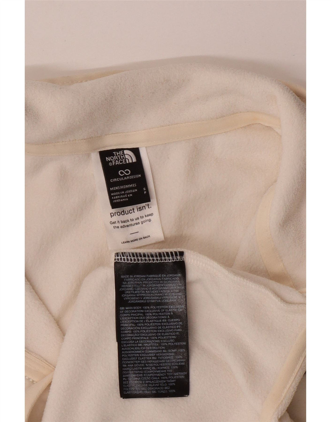 Pulover pentru bărbați THE NORTH FACE, din lână, cu fermoar, alb, poliester