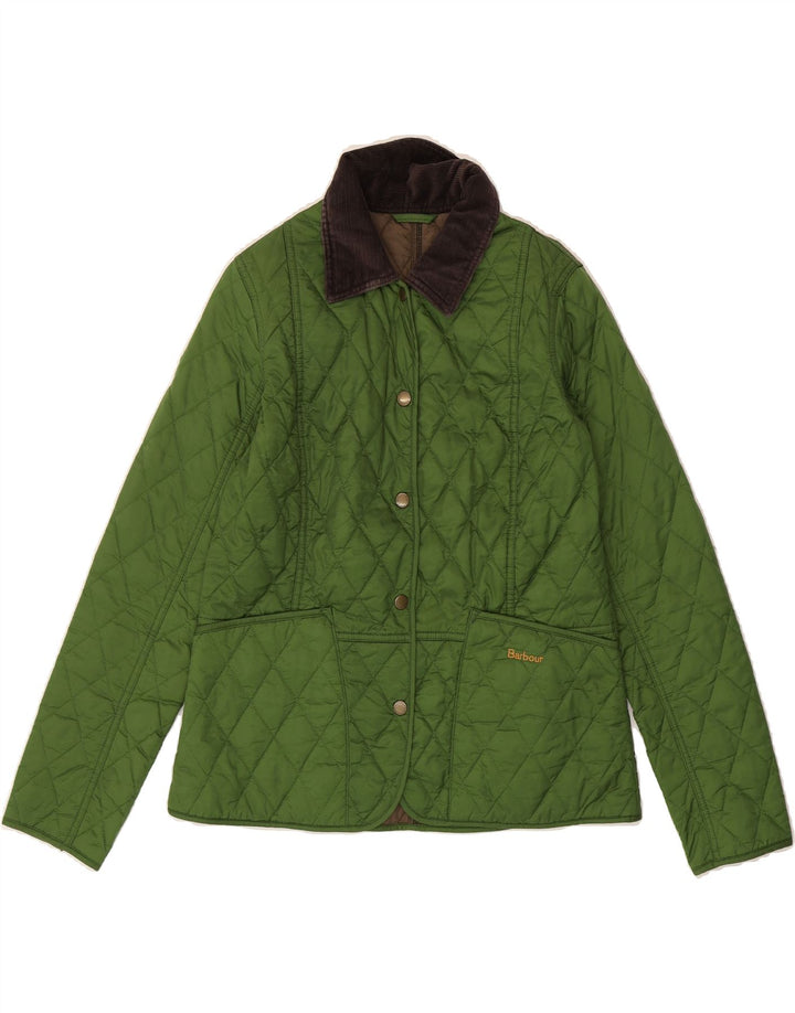 BARBOUR Womens Quilted Jacket UK 10 Small  Green Polyamide Vintage Barbour and Second-Hand Barbour from Messina Hembry 