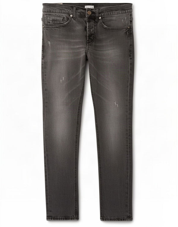 Dondup Womens Distressed Slim Jeans W33 L30 Grey Cotton