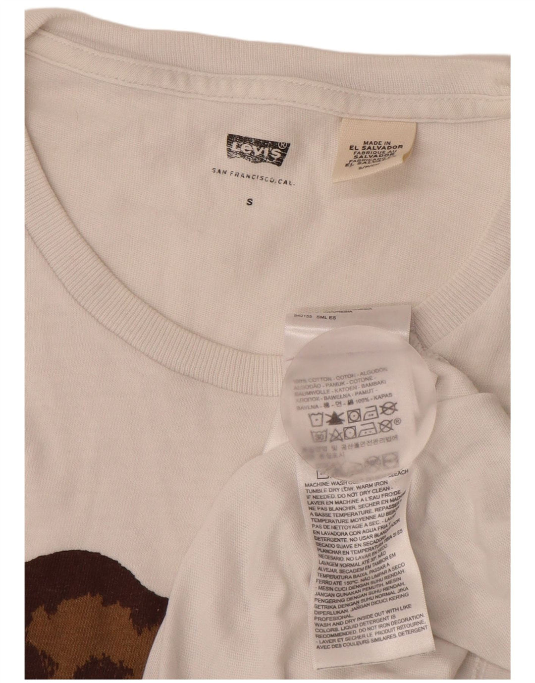 Tricou grafic LEVI'S pentru femei Top UK 10 Small White Bumbac