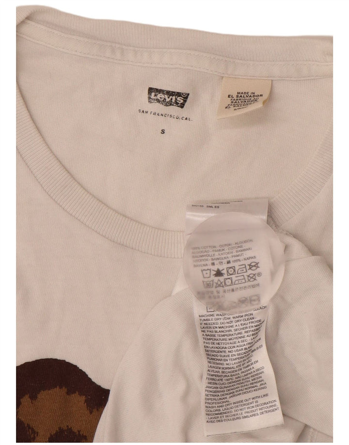 Tricou grafic LEVI'S pentru femei Top UK 10 Small White Bumbac