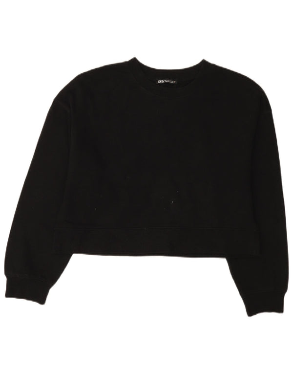 Pulover Oversized Crop pentru Damă Zara UK 10 Mic Negru