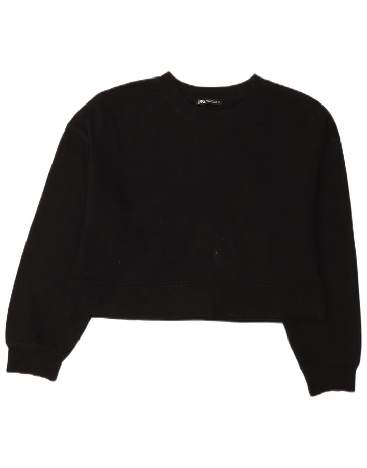 Pulover Oversized Crop pentru Damă Zara UK 10 Mic Negru