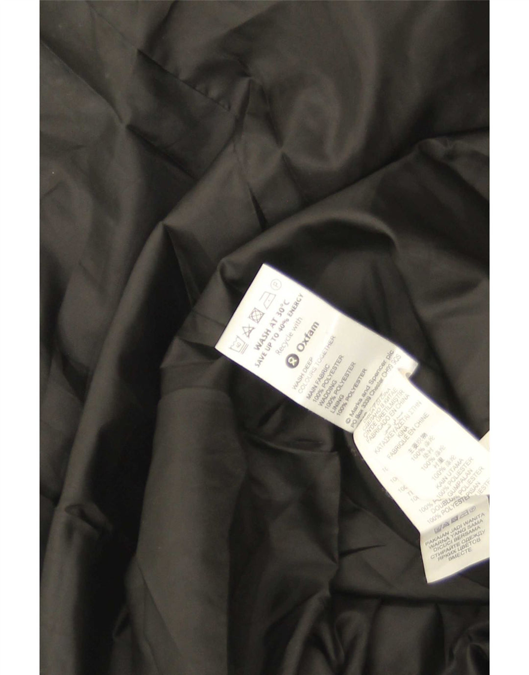Pardesiu matlasat pentru femei Marks & Spencer UK 18 XL poliester negru