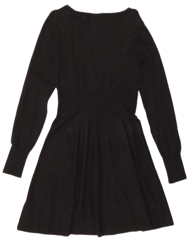 Rochie A-Line Oasis pentru femei cu mâneci lungi UK 12 Medium Black Viscose