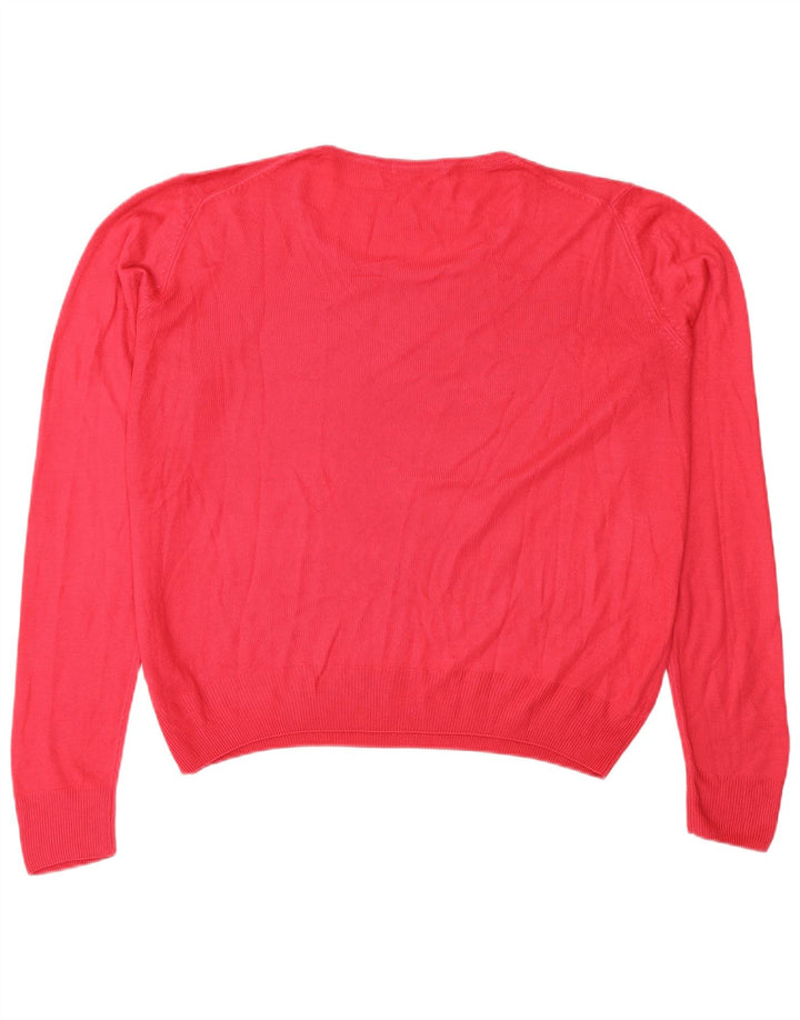Marks & Spencer Pulover supradimensionat pentru femei cu gât de barcă UK 14 Large Pink