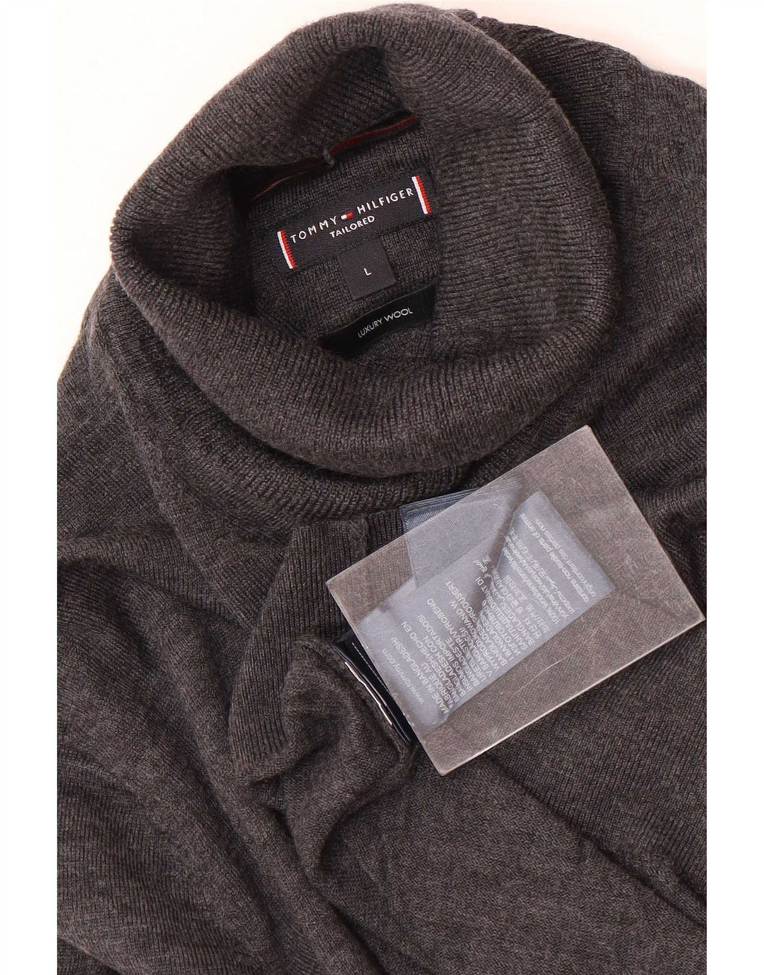 Pulover pentru bărbați Tommy Hilfiger cu gât rulat, lână mare, gri