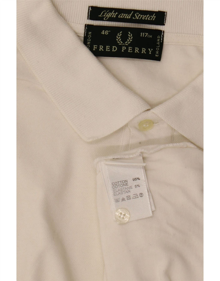 Fred Perry Polo pentru bărbați, ușor și elastic, mare din bumbac alb