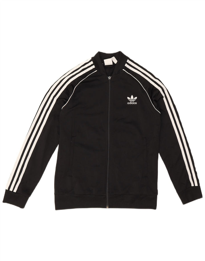 Jachetă pentru trening Adidas băieți 12-13 ani poliester negru