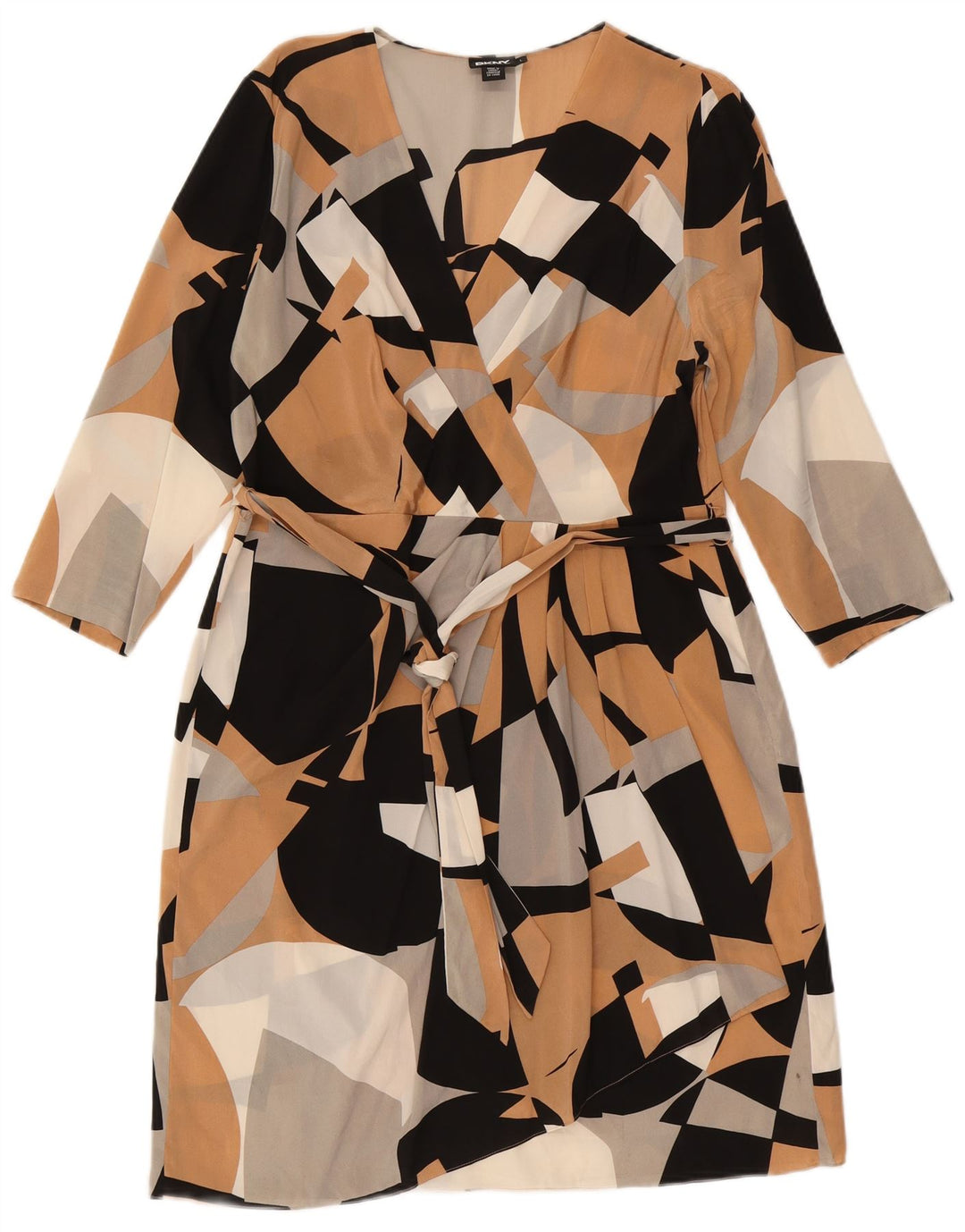 DKNY Rochie cu mâneci 3/4 pentru femei UK 14, mare, multicoloră, geometrică