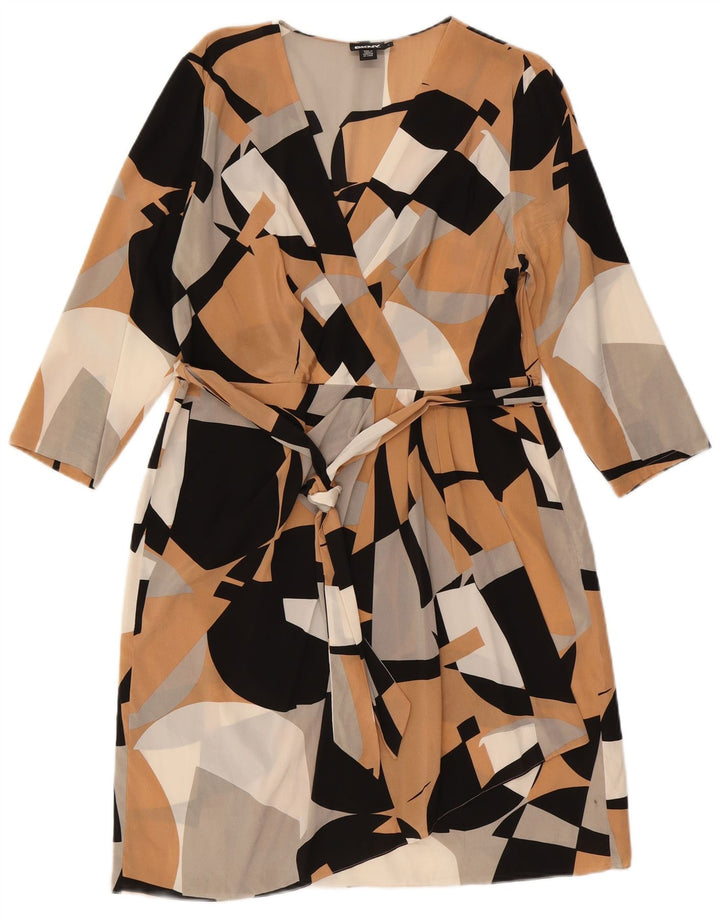 DKNY Rochie cu mâneci 3/4 pentru femei UK 14, mare, multicoloră, geometrică