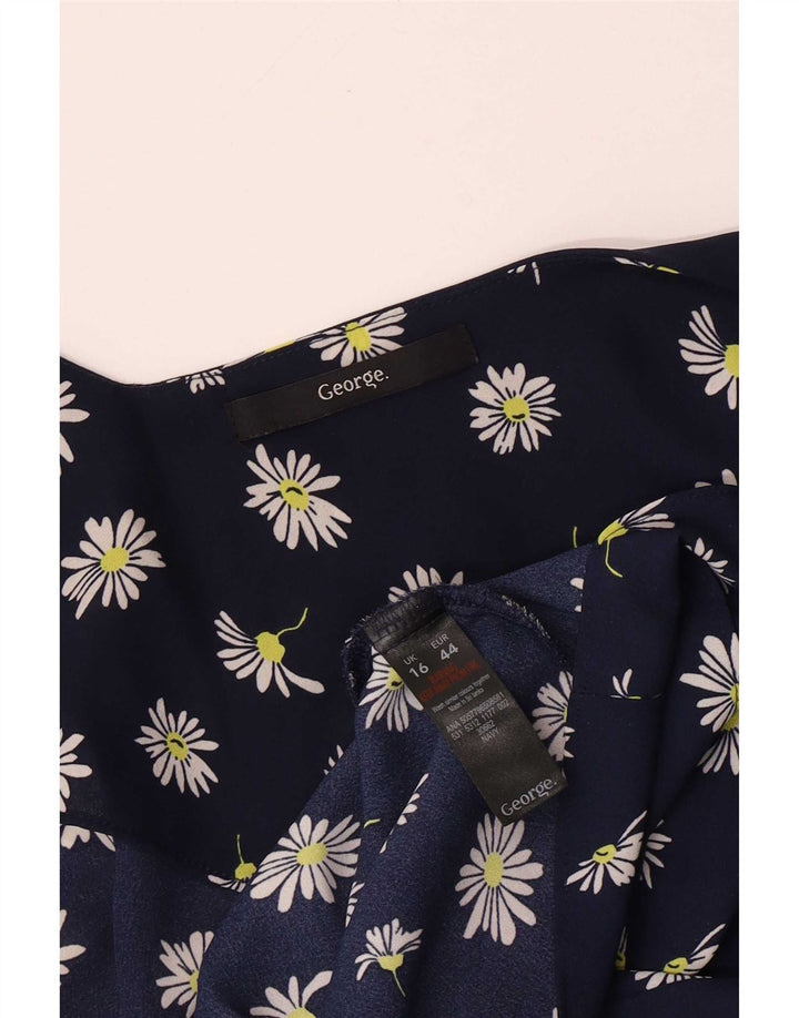 Top camis George pentru femei UK 16 mare, albastru marin, poliester floral