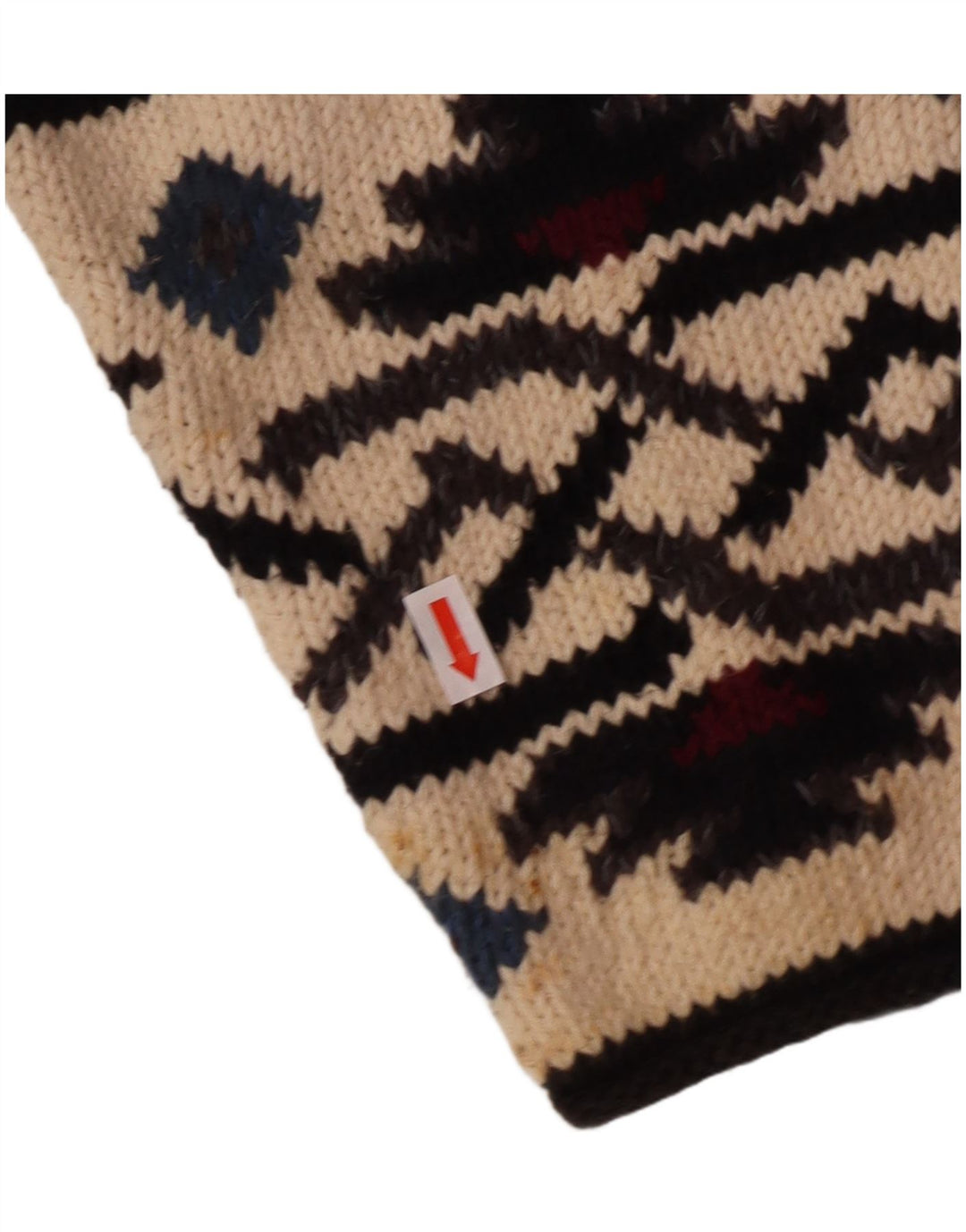 Pulover vintage cardigan grafic pentru femei UK 10 mic multicolor boem