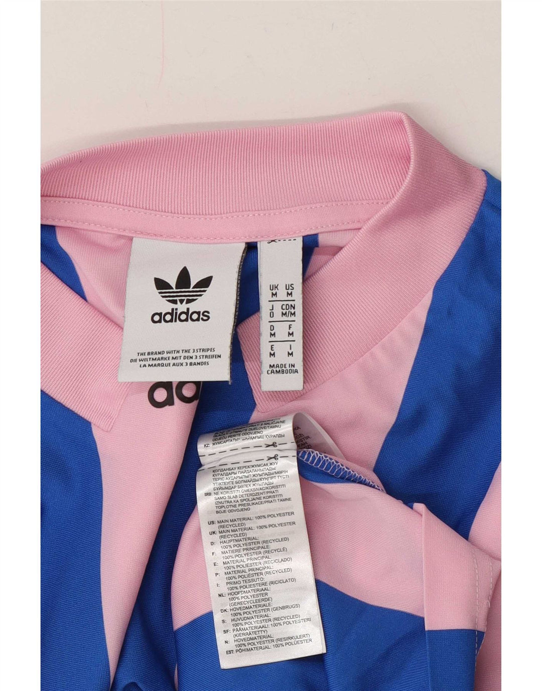 Tricou grafic pentru bărbați Adidas Top mediu roz poliester cu dungi