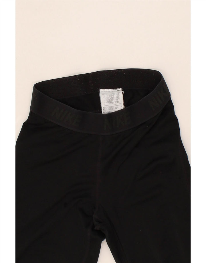 NIKE Womens Graphic Leggings UK 0 2XS Black Polyester Vintage Nike and Second-Hand Nike from Messina Hembry 