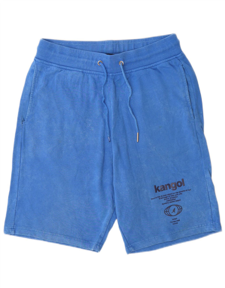Pantaloni scurți sport grafic Kangol pentru bărbați, mari, albastru, bumbac