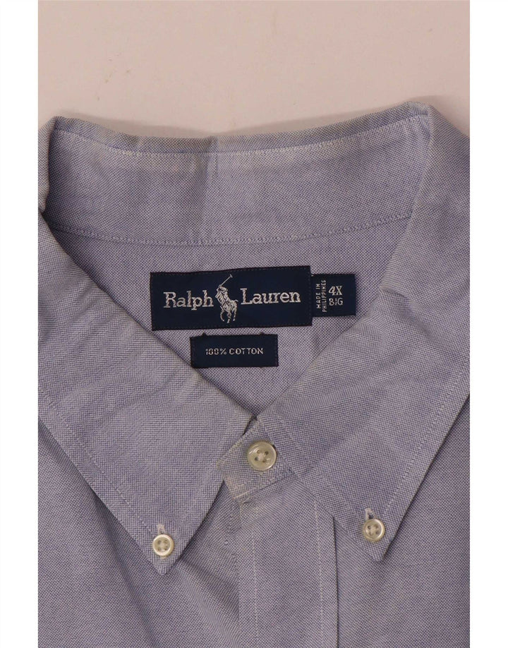 Cămașă mare pentru bărbați Ralph Lauren, bumbac albastru 4XL
