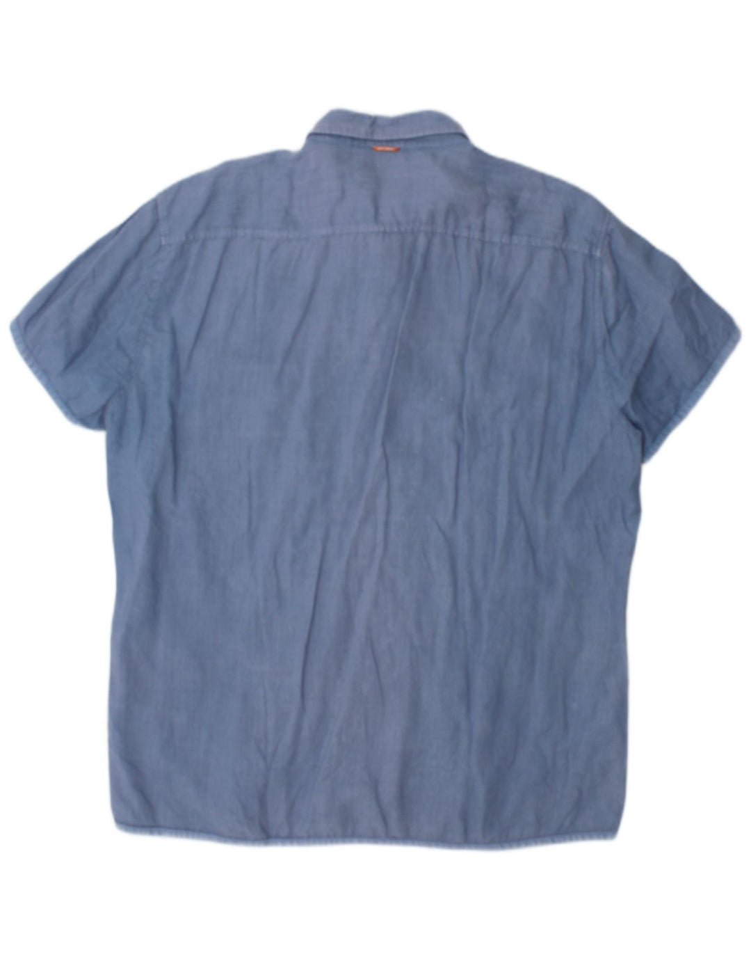 Cămașă cu mânecă scurtă pentru bărbați Hugo Boss, bumbac albastru XL