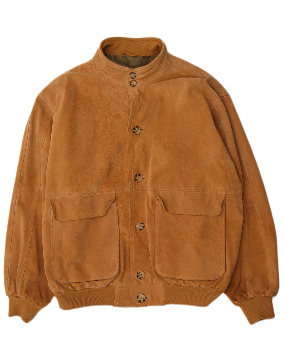 Bomber vintage pentru bărbați din piele intoarsa UK 40 mare, maro, din piele