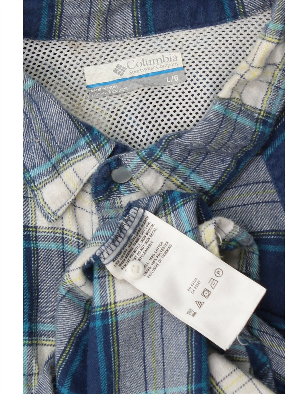 Cămașă Columbia pentru bărbați din flanel, mare, albastru, din bumbac