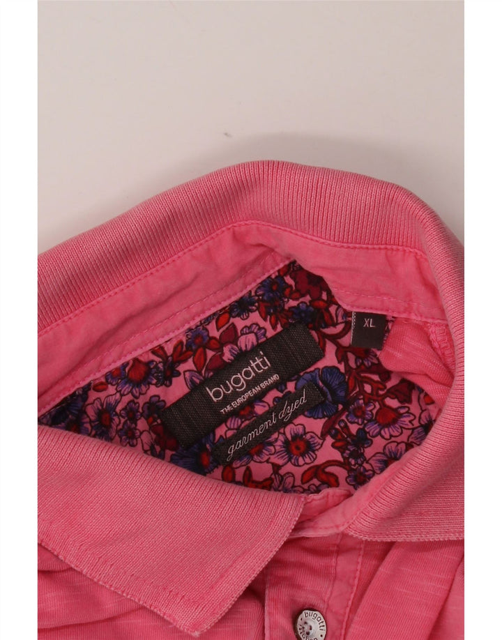 Tricou polo pentru bărbați vopsit în haine Bugatti XL roz