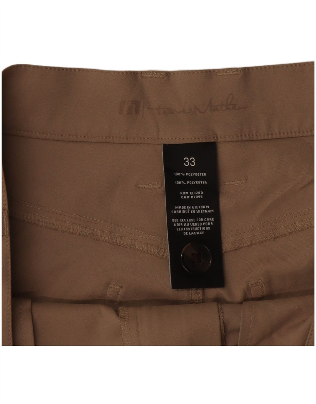 Pantaloni casual slim pentru bărbați vintage W33 L31 poliester bej