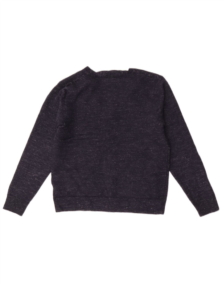 Pulover cardigan pentru bărbați J. Crew, slim fit, lână cu pete albastru bleumarin mediu
