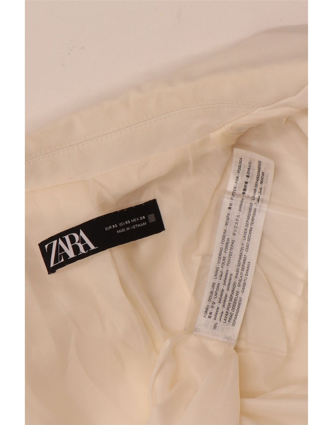 Jachetă blazer supradimensionată pentru femei Zara UK 6 XS Poliester alb