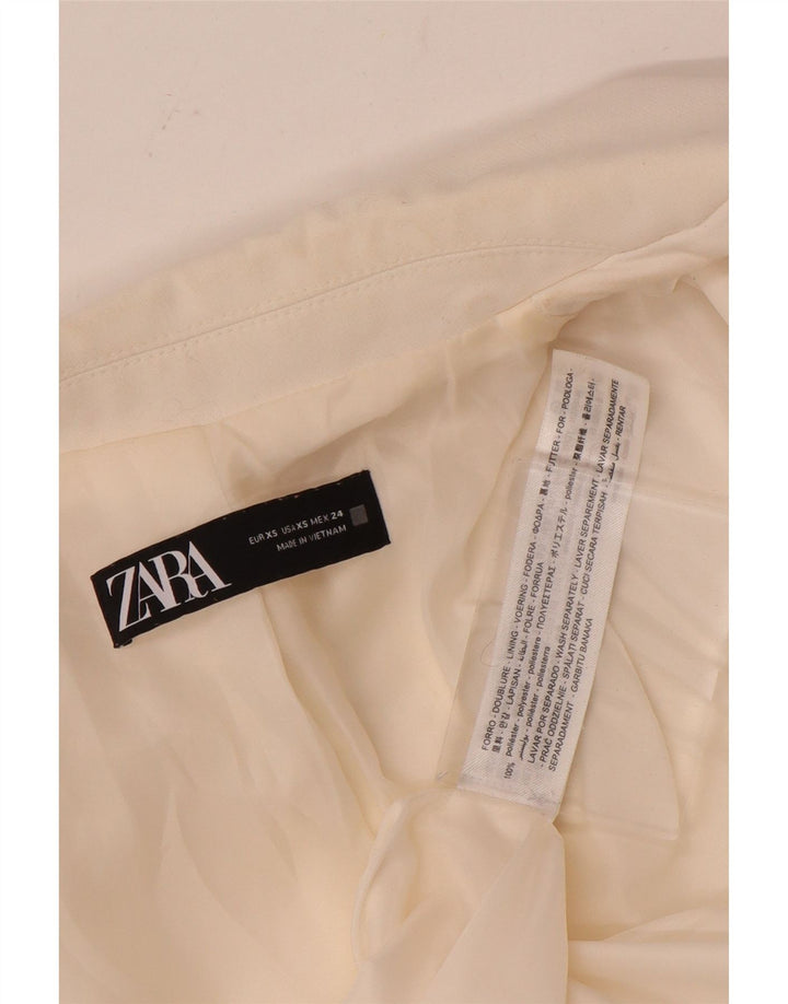 Jachetă blazer supradimensionată pentru femei Zara UK 6 XS Poliester alb