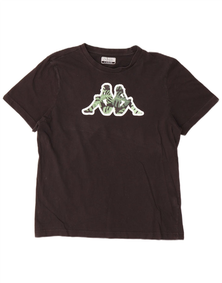 Tricou grafic pentru bărbați Kappa Top mare bumbac negru