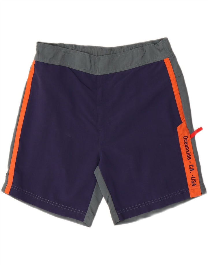 Pantaloni scurți de înot grafic ASICS pentru bărbați, mari, albastru, nailon color bloc