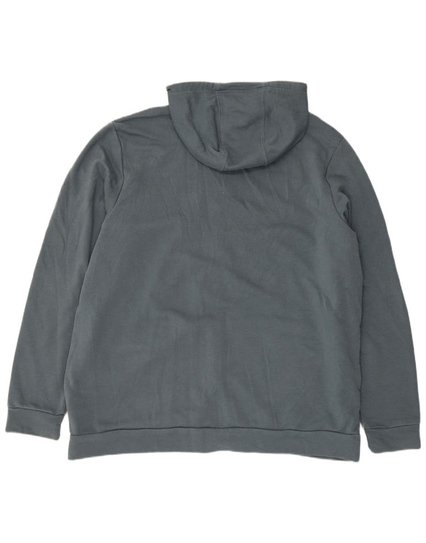 ADIDAS Mens Graphic Zip Hoodie Sweater 2XL Blue Cotton