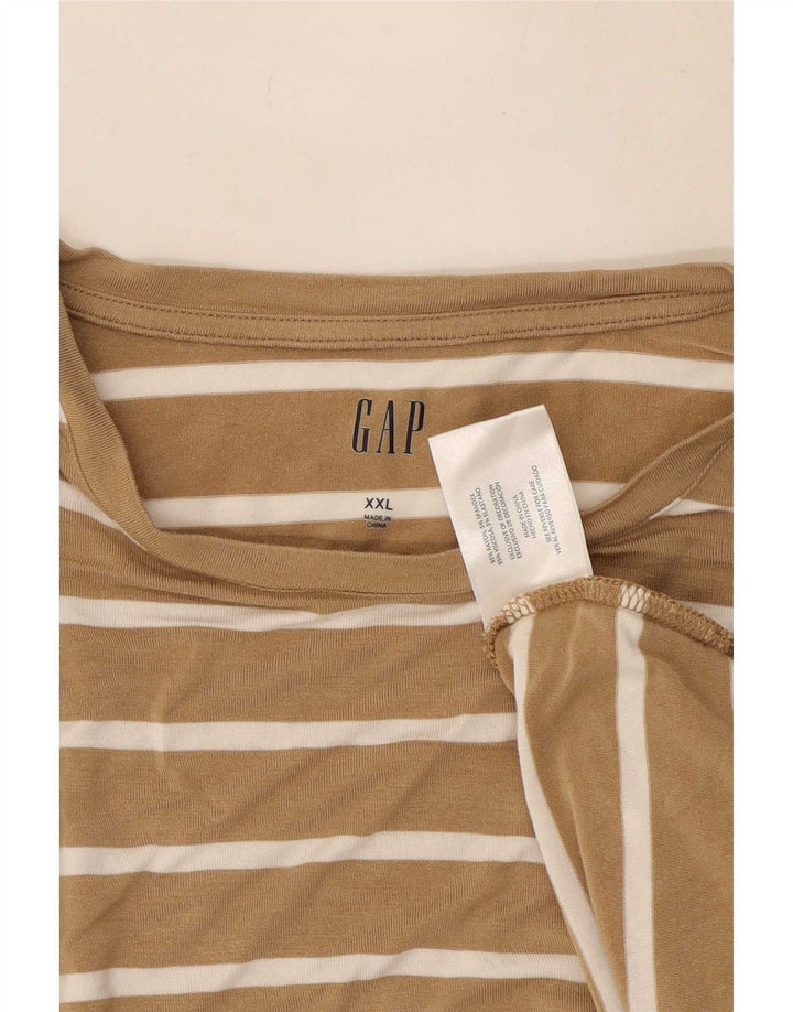 Top supradimensionat pentru femei Gap cu mânecă lungă Marea Britanie 20 2XL, bej, cu dungi