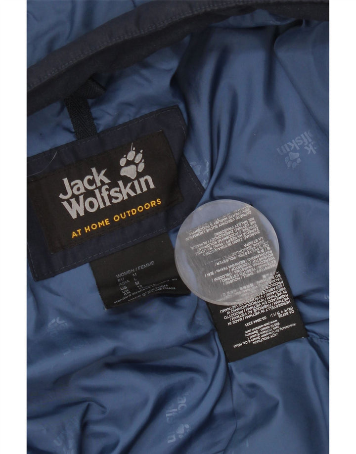 Jack Wolfskin Jachetă căptușită cu glugă pentru femei UK 12 Poliester mediu albastru bleumarin