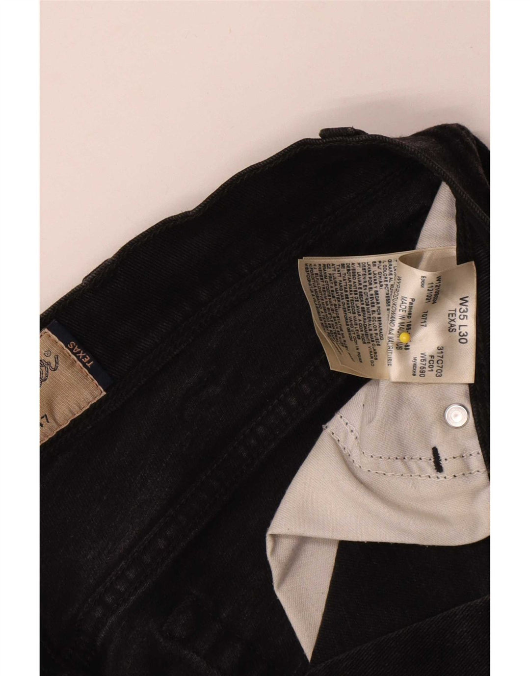 Blugi drepte pentru bărbați Wrangler Texas W35 L30 bumbac negru