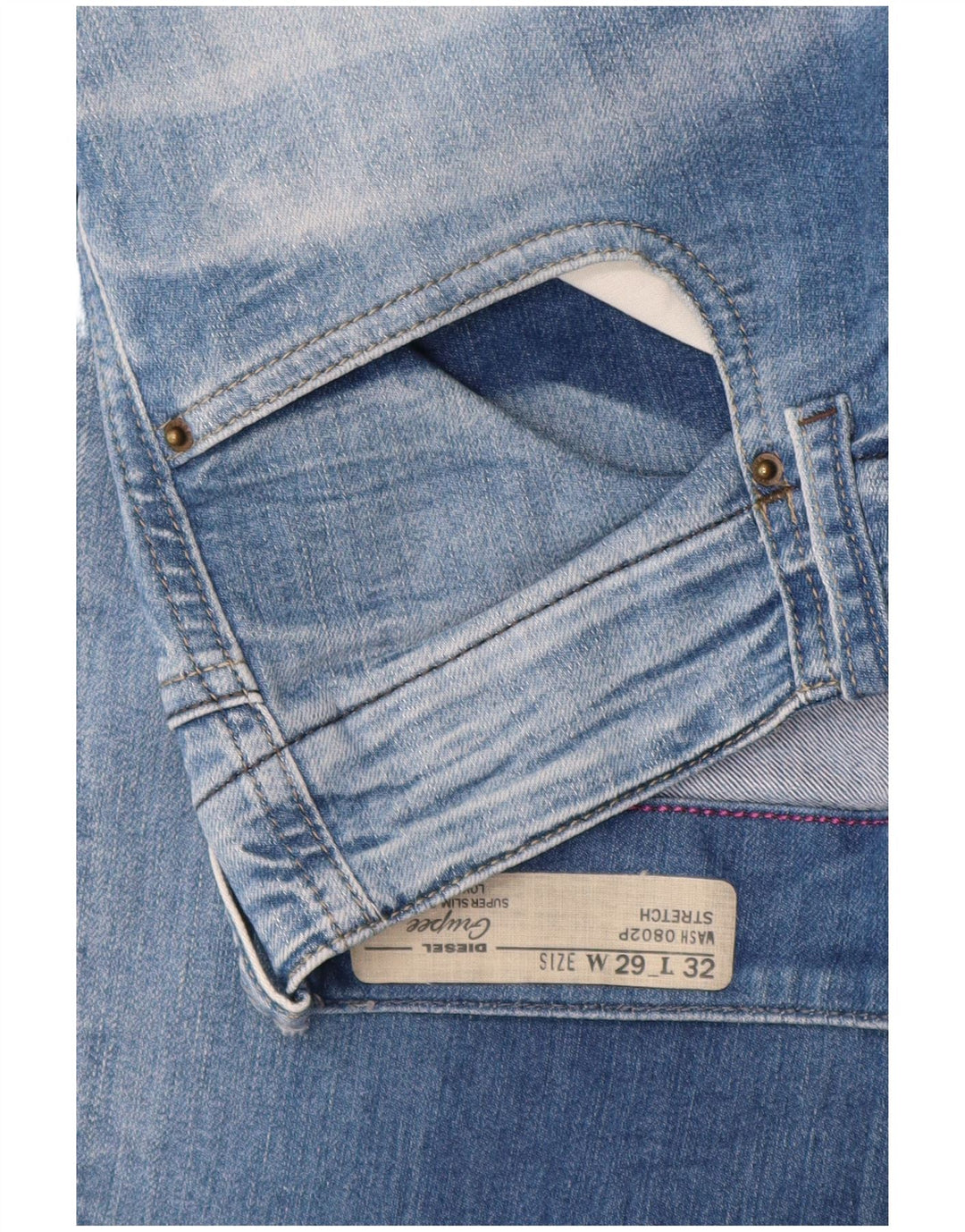 Blugi Diesel Grupee Super Slim W29 L32 Blue Bumbac