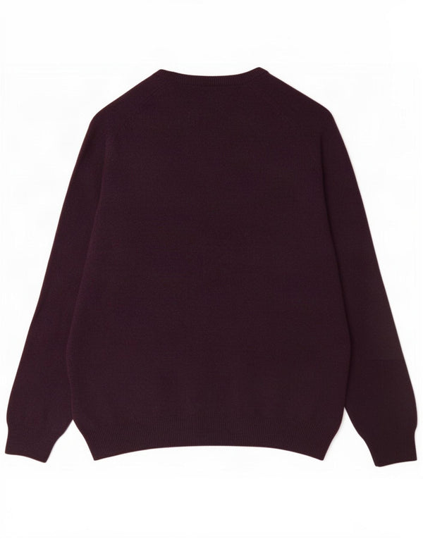 Marks & Spencer Mens Regular Fit V-Neck Jumper Sweater XL Purple Wool