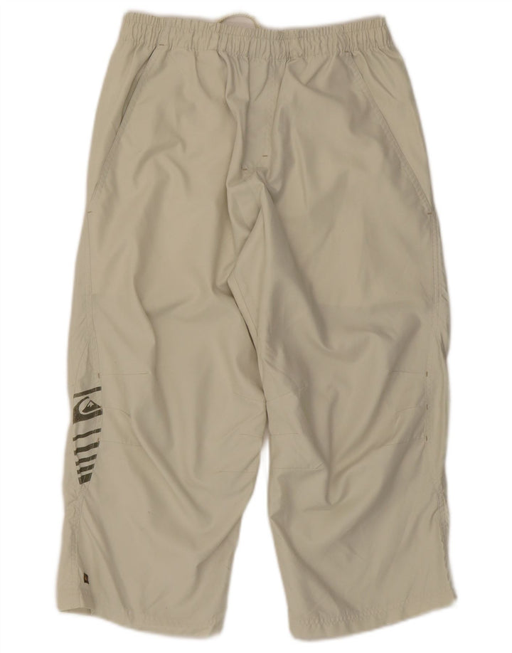Pantaloni de trening Quiksilver pentru bărbați cu grafic Capri, poliester mic, bej
