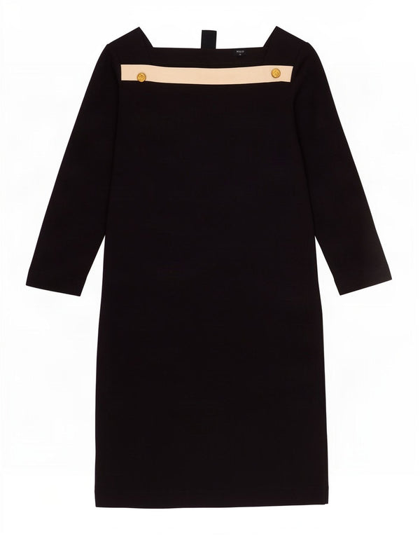 Marina Yachting Womens Shift Dress UK 14 Medium Navy Blue Colourblock