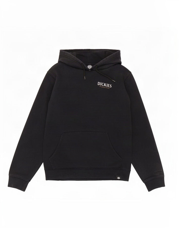 Pulover Dickies pentru bărbați cu glugă grafică, bumbac mediu negru