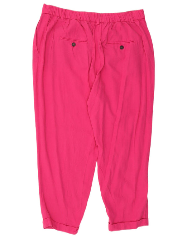 Pantaloni Capri pentru femei cu talie înaltă Zara XL W36 L22 roz