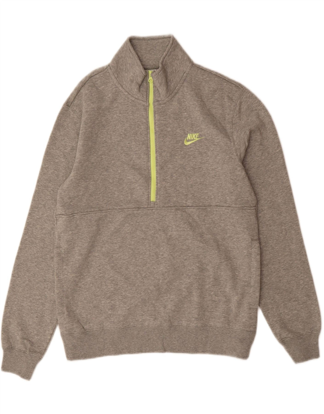 NIKE Mens Zip Neck Sweatshirt Jumper Medium Grey Cotton Vintage Nike and Second-Hand Nike from Messina Hembry 