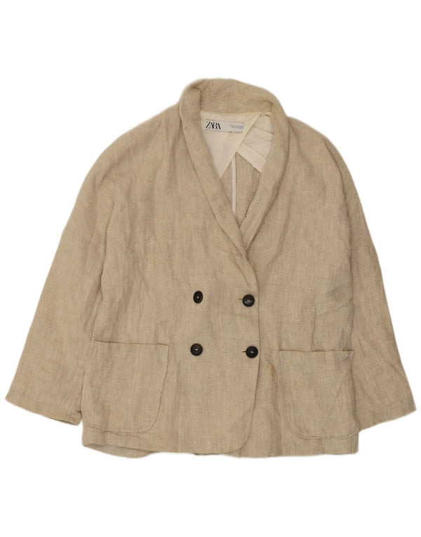 Jachetă Blazer pentru Damă Zara UK 14 Medium Bej In